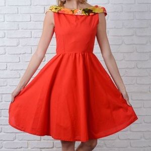 Vintage 70’s Red Dress Floral print.